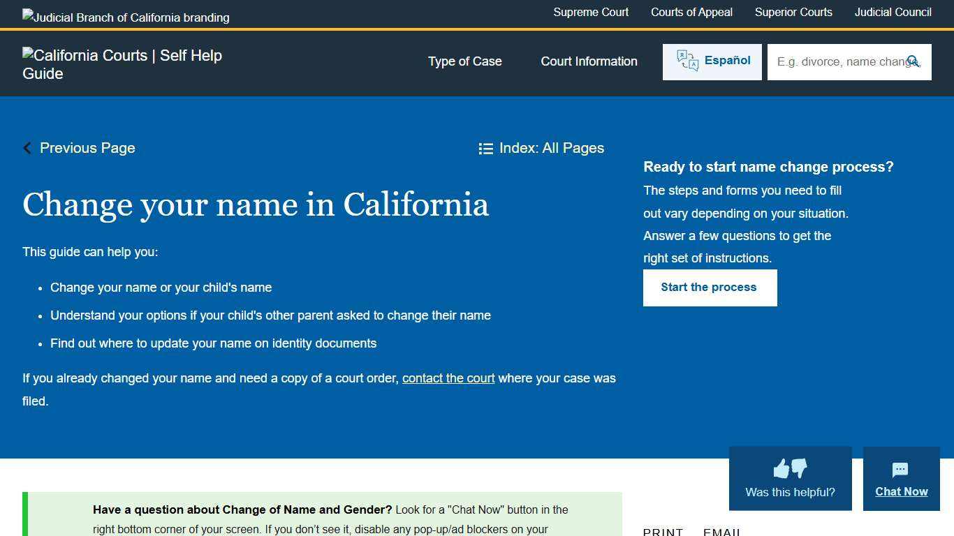 Change your name in California California Courts Self Help Guide