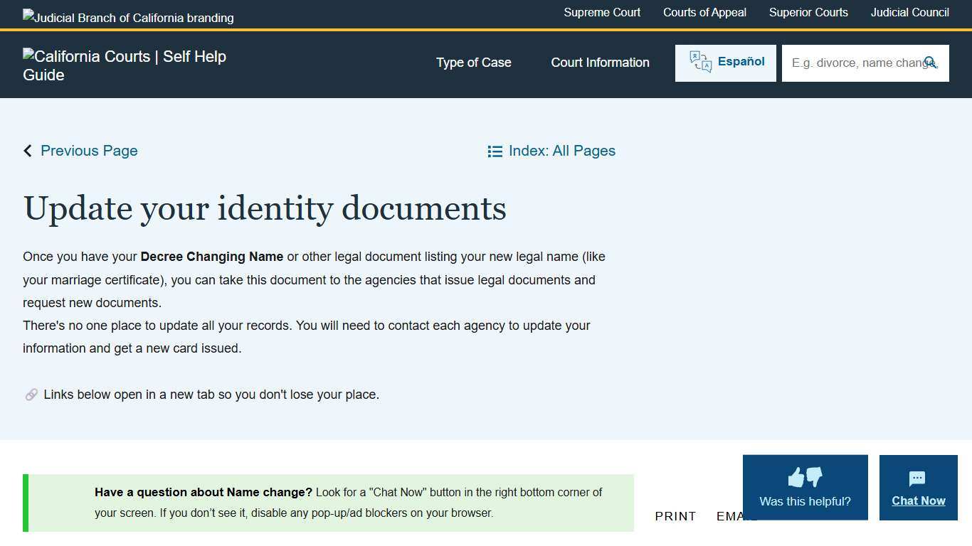 Update your identity documents California Courts Self Help Guide